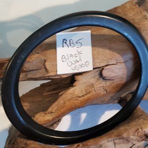 Black Oval Thin Wooden Bracelet